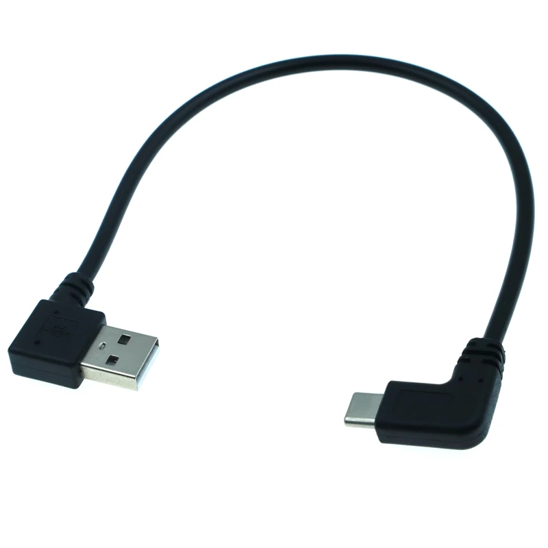 25 см 90 градусов угол USB C Тип 2 0 Левый и правый изгиб кабель подходит для Samsung Huawei
