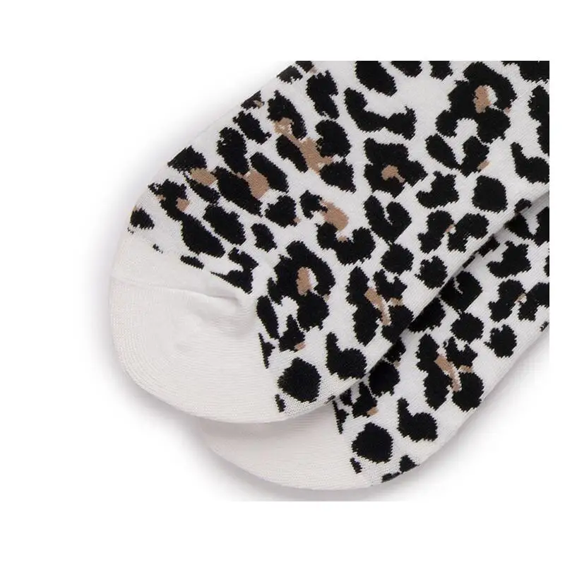 Women Men Solid Leopard Cotton Sport Socks Ankle Sock Unisex Animal Ivory Base Short Winter Socks 5 pairs/ lot AL185SC