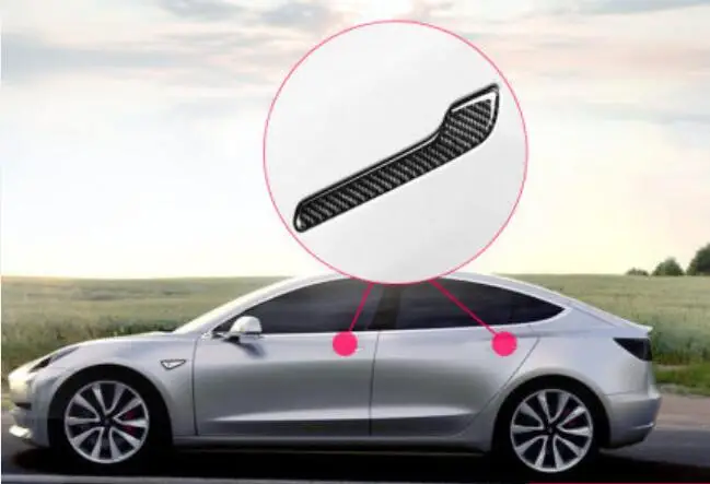 

Новая модель 3, автомобильный Стайлинг из углеродного волокна, автомобильная дверная ручка, отделка, молдинговый чехол для Tesla Model 3 2016 2017 2018 ...