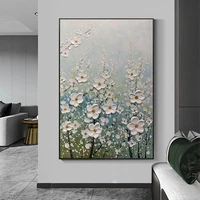 handmade flower painting canvas abstract oil painting modern canvas wall art living room bedroom decorative frameless