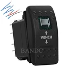 Автомобиль лодка морской лебедка из кулисный переключатель 7Pin (On)-Off-(On) DPDT моментальный двойной зеленый светодиодный светильник, 10A 20A, джемпер набор проводов