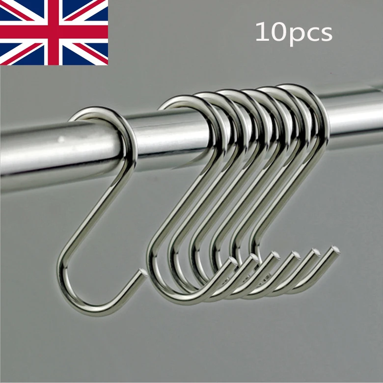 Горячая распродажа 10 шт. Аксессуары для ванной комнаты Шторы металлический крюк