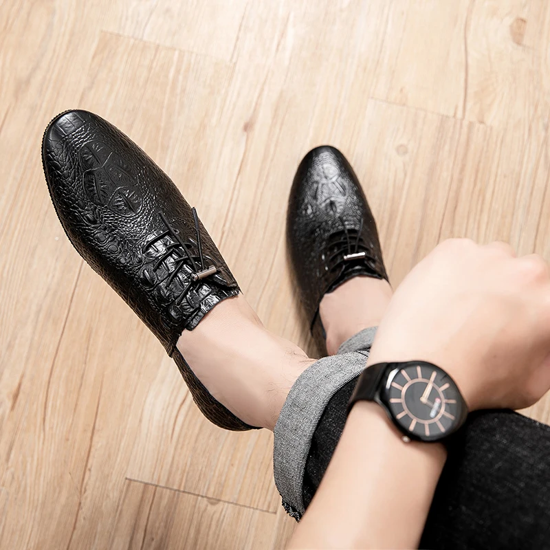 Leather Shoes Men fashion Genuine Formal Office Party Wedding Dress Derby Brand Luxury breathable Men's Oxford | Обувь
