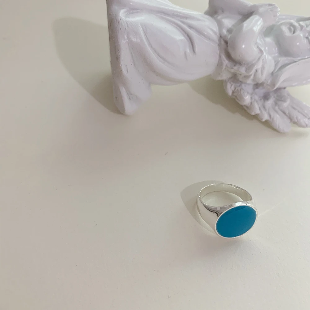 

Individuality Colourful Drip Glaze Geometric Round Metal Rings Trendy Jewelry 2021 New Colorful Rings for Women Girls Jewelry