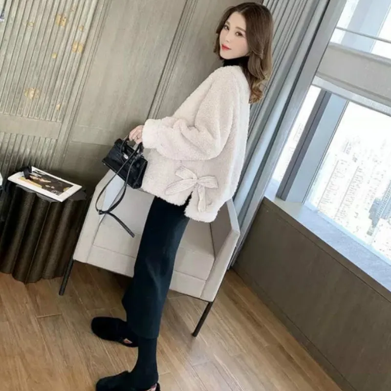

Parkas Women Solid O-Neck Loose Thicker Plus Velvet Warm Soft Winter New Korean Style Hot Sale Fashion All-match Female Topcoat