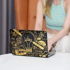 Жесткий чехол для ноутбука MTT для Macbook Air 13 M1 A2337 с золотым лазерным принтом, жесткий чехол для Macbook Pro 13 A2338 A1989 A2442 A2485