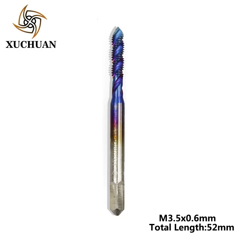 M3.5x0.6 1 шт. HSS 6542 винтовой кран сверло M2-M6 нано синий покрытием спиральный резьбовой кран Метрическая машина Резьба Кран дрель - Цвет: M3.5x0.6