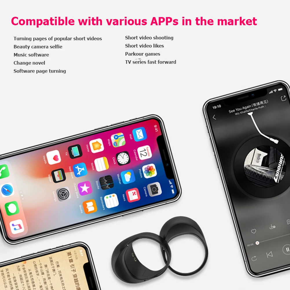 Кольцевой пульт дистанционного управления Bluetooth R51 легкий портативный модный