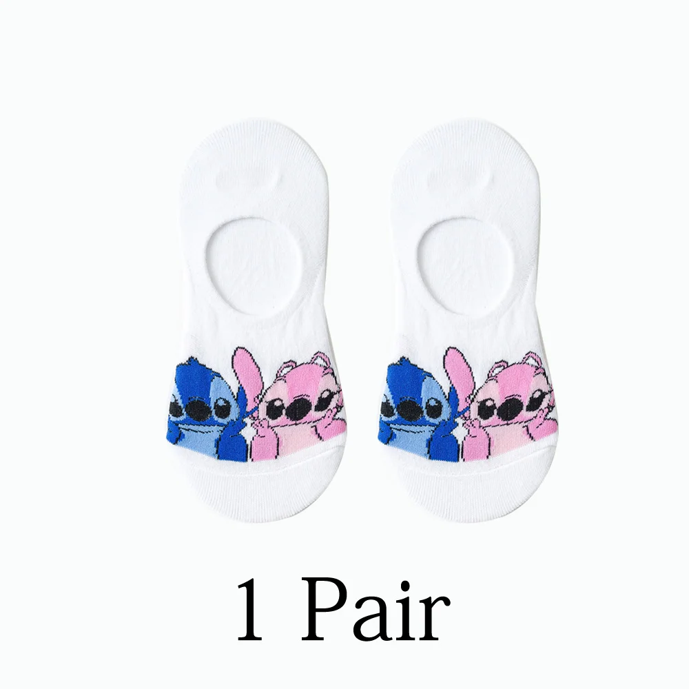 one pair 10 Для женщин носки в Корейском стиле летнее платье с милыми животными, Носки с рисунком медведя из мультика Мышь заниженные носки тонкие милые невидимые силиконовые Нескользящие носки-башмачки дропшиппинг - Цвет: one pair 10