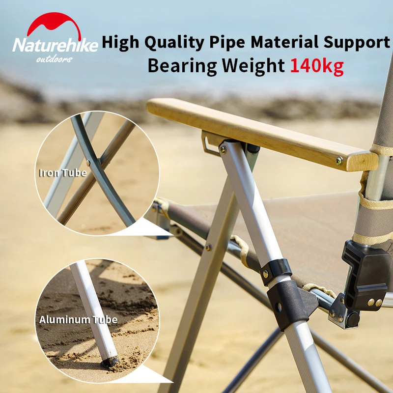 安い Naturehike-調節可能な背もたれ付きビーチチェア,ポータブル,95 °-125 ° 回転,アルミニウム,アウトドアレクリエーション用,ポータブル