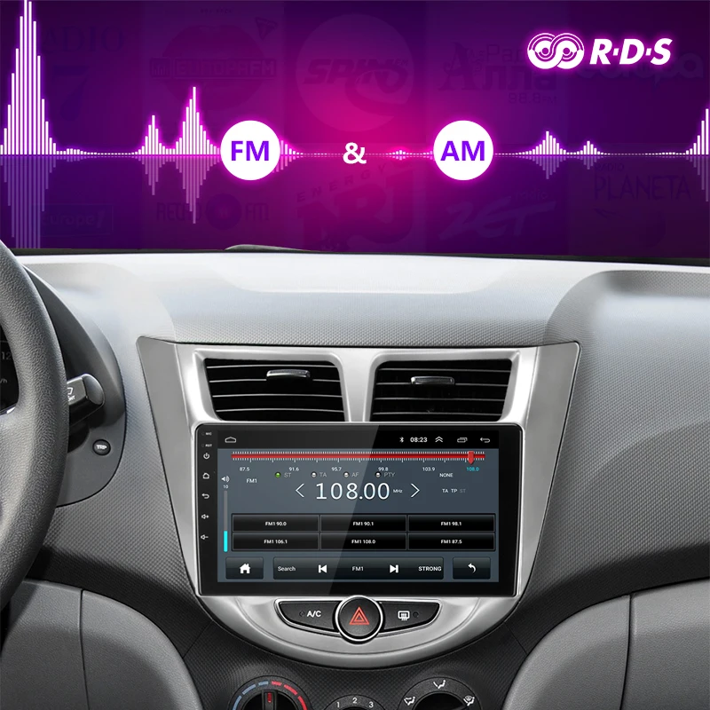 9 дюймов 2G+ 32G Android 8,1 4G Автомобильный Радио Мультимедиа Видео плеер для hyundai Solaris Verna Accent i25 2010- gps Навигация DVD