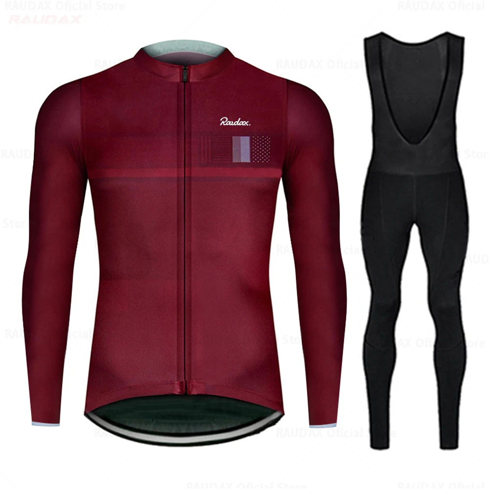 

2021 Raudax Long Sleeve Cycling Sets Bicycle Clothing Breathable Mountain Cycling Clothes Suits Ropa Ciclismo Verano Triathlon