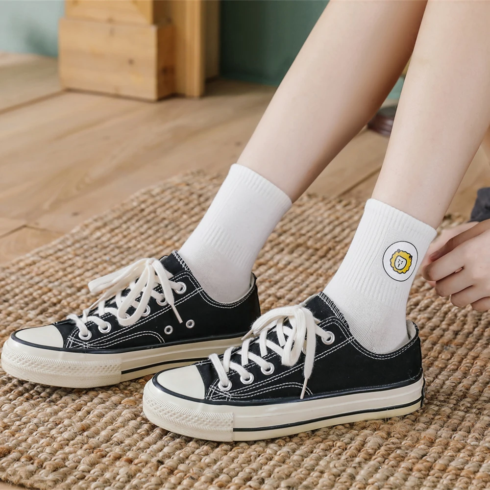 

New Happy Funny Hot Stamping Cartoon Animals Socks Cute Dog Sheep Duck Cattle Seal Candy Color Pets Cotton Sokken