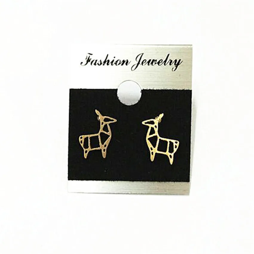 

1 Pair Gold Color Small Stainless Steel Metal Deer Pendant Charms Fashion Cute Animal Earring Necklace Jewelry For Women Gifts