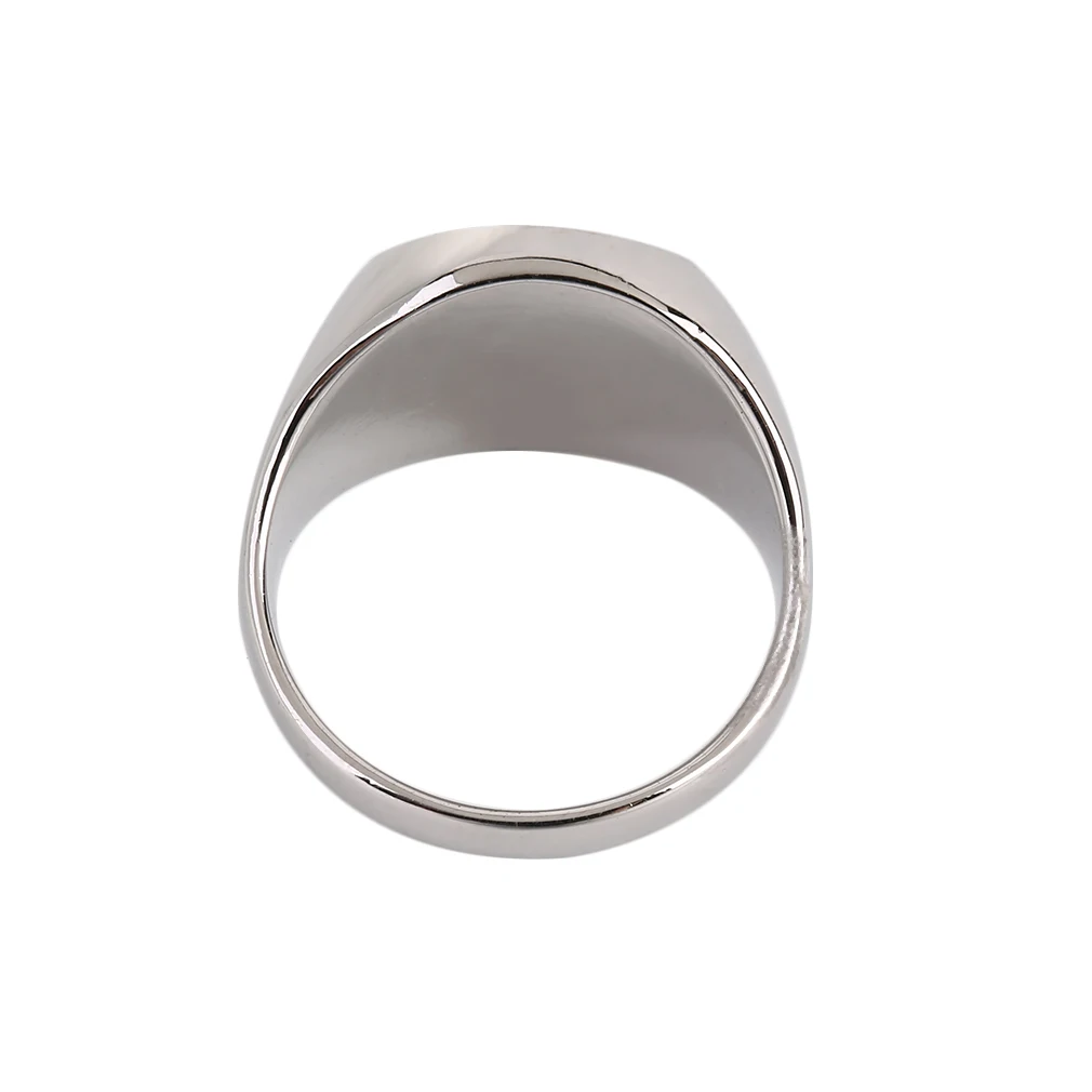 Металлическое кольцо из нержавеющей стали обручальное с черным ониксом |