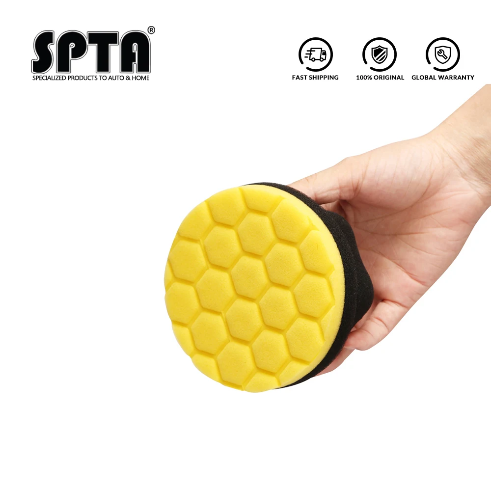 

(Single Sale) SPTA Hand Hold Waxing Sponge High Density Polyester Sponge Auto Tire Waxing Applicator Leather Polishing Waxing