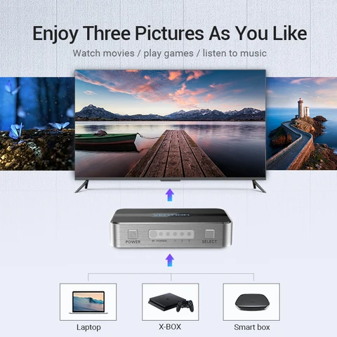Переключатель HDMI Vention 3x1 HDMI 2.0 4K/60Гц