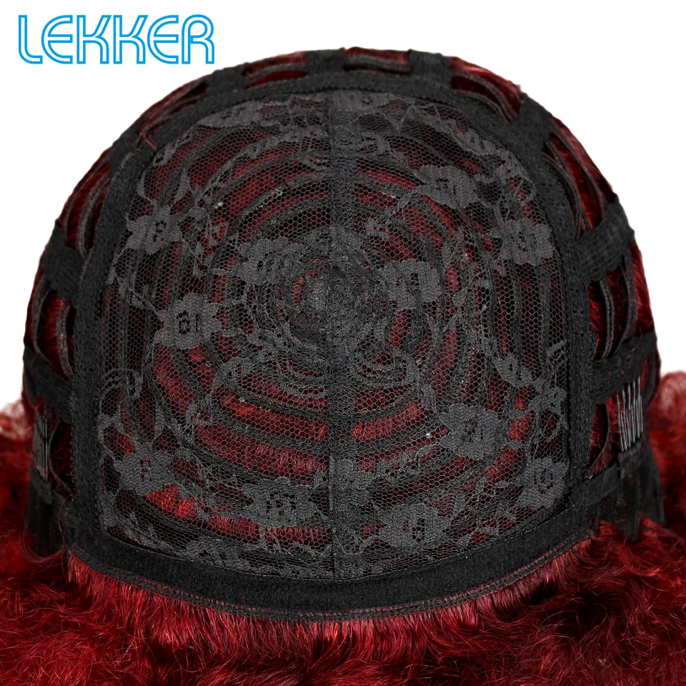 

Lekker Short Brazilian Afro Kinky Curly Wig Short Human Hair Wigs For Black Women Full Wig Dark Brown Red Wig Free Shipping