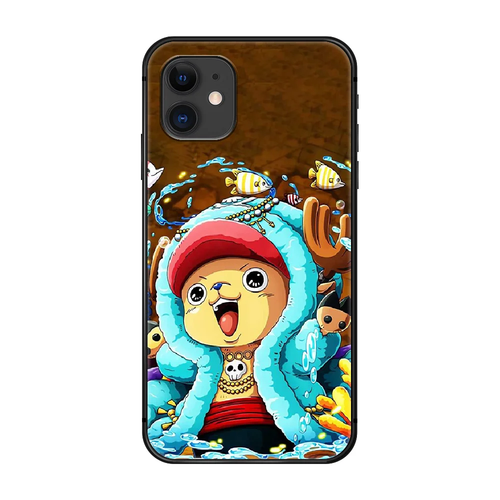 

ONE PIECE Tony Chopper Anime Phone Case Cover Hull For iphone 5 5s se 2 6 6s 7 8 plus X XS XR 11 PRO MAX black shell luxury