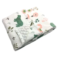 winter infant baby blanket cotton 2 layers 3d dot cartoon soft thermal quilt stroller wrap 100x76 cm