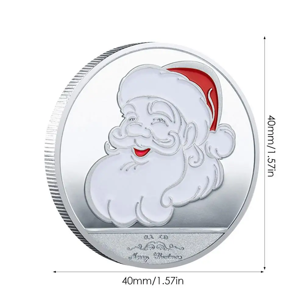 Christmas Commemorative Coin Collection Coins with Santa Claus and Reindeer Arts Souvenir Gift Badge Christ | Дом и сад