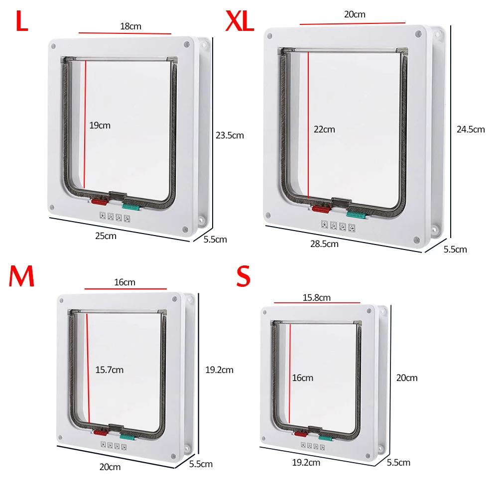Умная 4-ходовая дверь для домашних животных Блокировка безопасности из