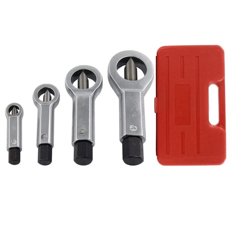 4Pc Rusty Nut Breaker 9-27mm Damaged Bolt and Nut Splitting Breaker Sliding Nut Separator