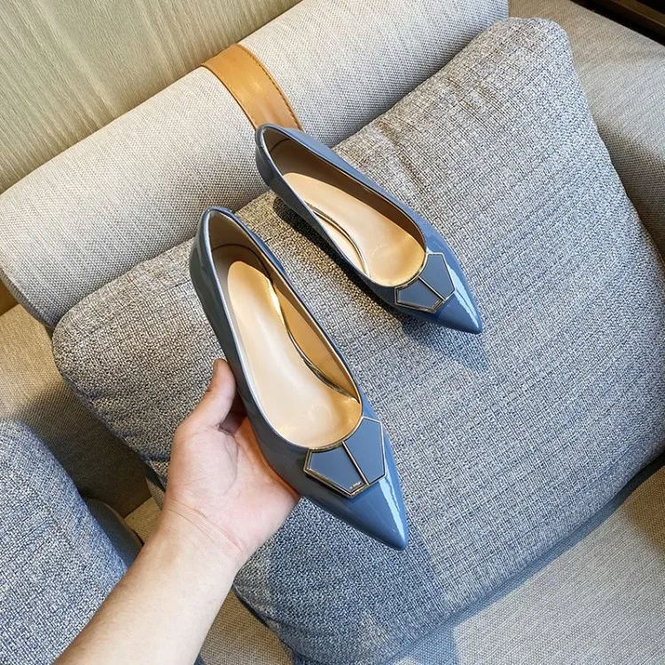 Женские туфли лодочки MLJUESE из мягкой бычьей кожи с острым носком металлическим