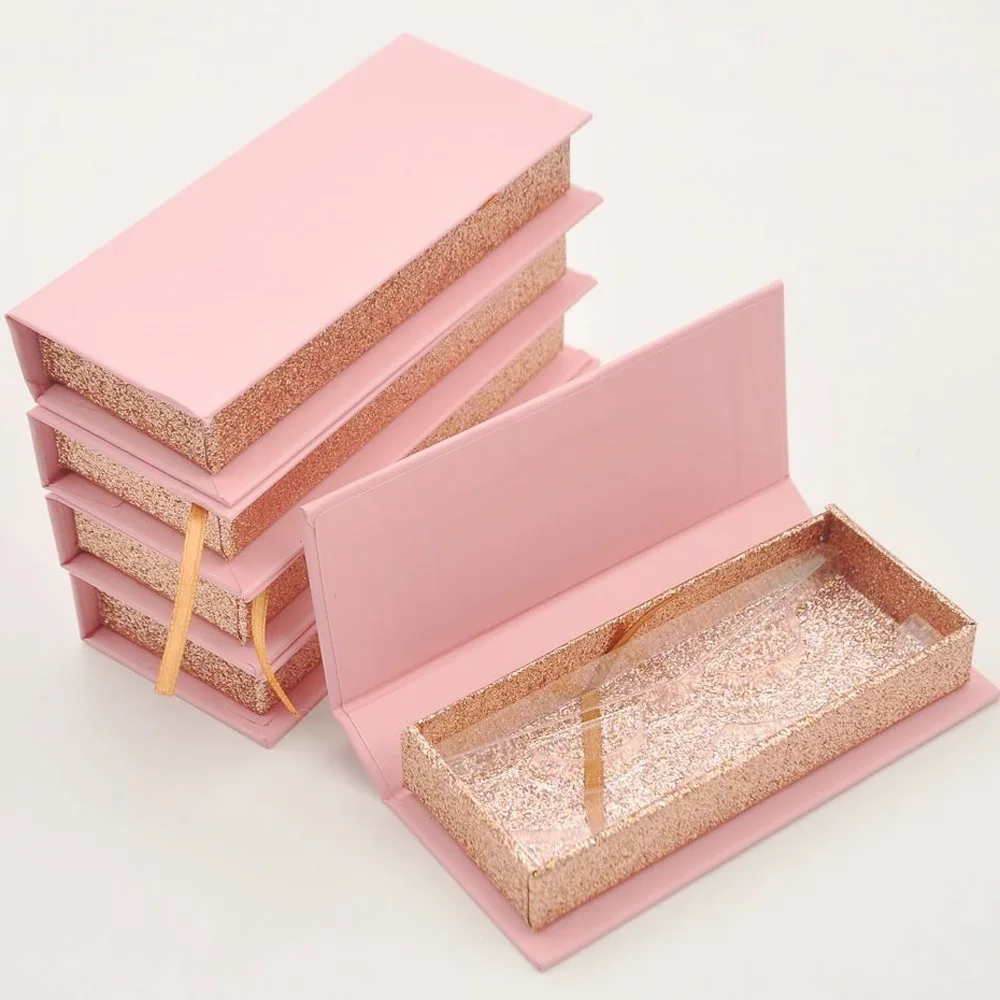 

10/lot Wholesale eyelash packaging box lash boxes package custom magnetic pink rose gold 25mm mink lashes makeup case vendors
