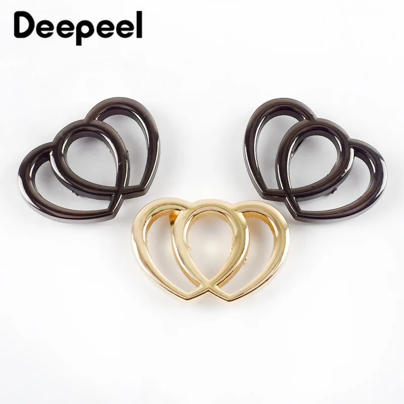 

10pcs 40x25mm Heart Metal Buckles Belt Shoes Handbag Decorative Buckle Women DIY Sewing Leather Craft Hardware Accessories