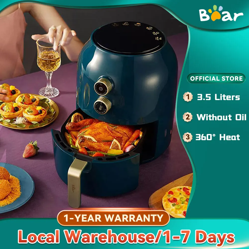 

Bear 3.5L Air Fryer without Oil Electric Deep Fryer Oven Oil Free Pizza Chicken French Fries Airfryer Frying freidora de aire