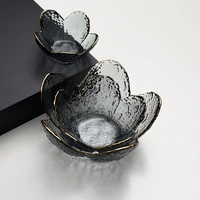 nordic home decoration gold inlay dry fruit bowls decorative crystal glass fruit bowl dessert bowl salad bowl baby snack bowl