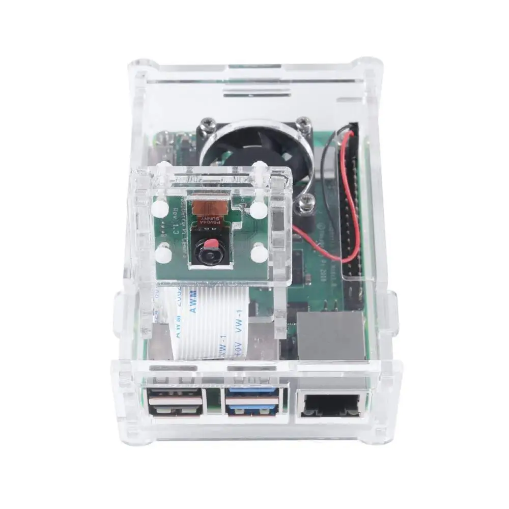 Чехол Raspberry Pi 4 B для установки камеры с радиатором чехол охлаждающий вентилятор