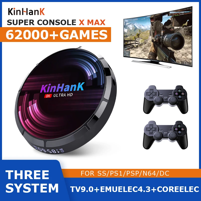 Портативные игровые консоли X Max ретро поддержка 4k ТВ-приставка Wi-Fi 62000 + игр 60