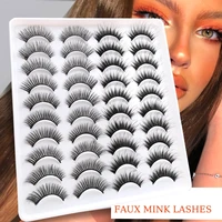 anlinnet 20 pairs of natural false eyelashes mink eyelashes natural thick false eyelashes makeup eyelash extension tool
