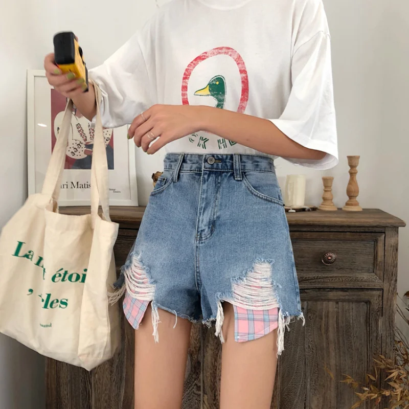 

Real Shot Cost-Effective Irregular Jeans High Waist Loose Show