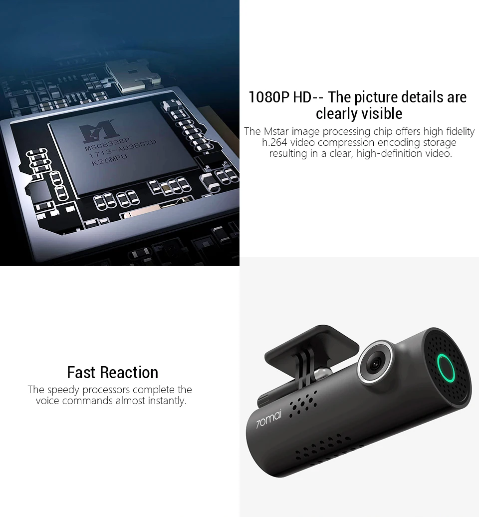 Xiaomi 70mai Автомобильный видеорегистратор с голосовым управлением камера 1080HD ночного видения видеорегистратор Wifi Автомобильная камера рекордер g-сенсор умный дом k'i't