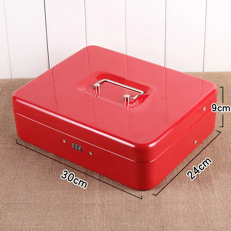 

A Key Safe Box Supermarket Cash Register Change Deposit Drawer Iron Strong Durable Wear-resistant Storage Finishing 30 * 24 *9cm