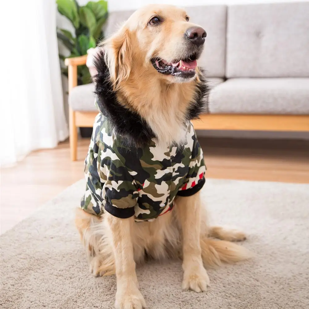 Одежда для больших собак зимняя куртка одежда пальто большая камуфляжная теплая