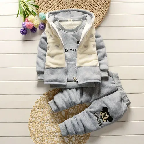 Одежда с Минни для маленьких девочек Теплые Зимние Детские костюмы повседневные