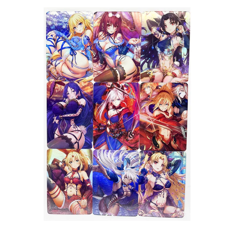 9 unids/set destino/noche estancia Tohsaka Rin Sexy juguetes ACG-Hobby coleccionables mu&ntilde;ecos de colecci&oacute;n de juegos de cartas de Anime-0