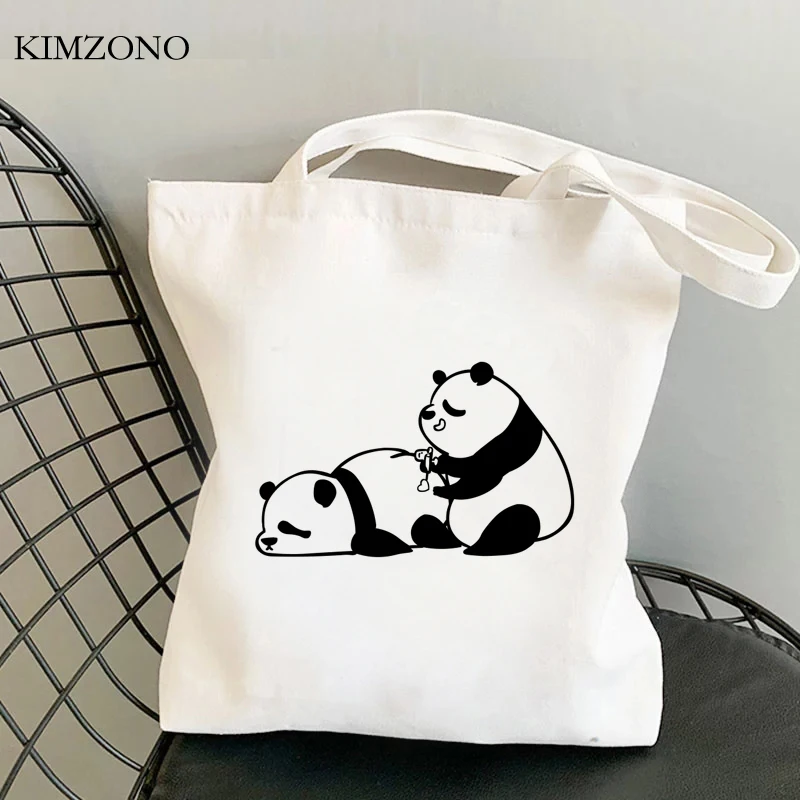 

Panda shopping bag handbag tote grocery cotton jute bag shopper bag bolsas reutilizables fabric boodschappentas sacolas
