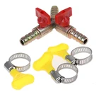 Y-образный 3-ходовой запорный шаровой кран с зажимным фитингом для шланга, топливного газа 8 мм