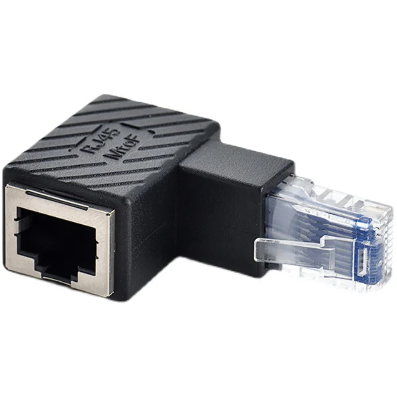 RJ45 конвертер Папа-мама углом 90 градусов Расширение адаптер для Cat5 Cat6 LAN Ethernet
