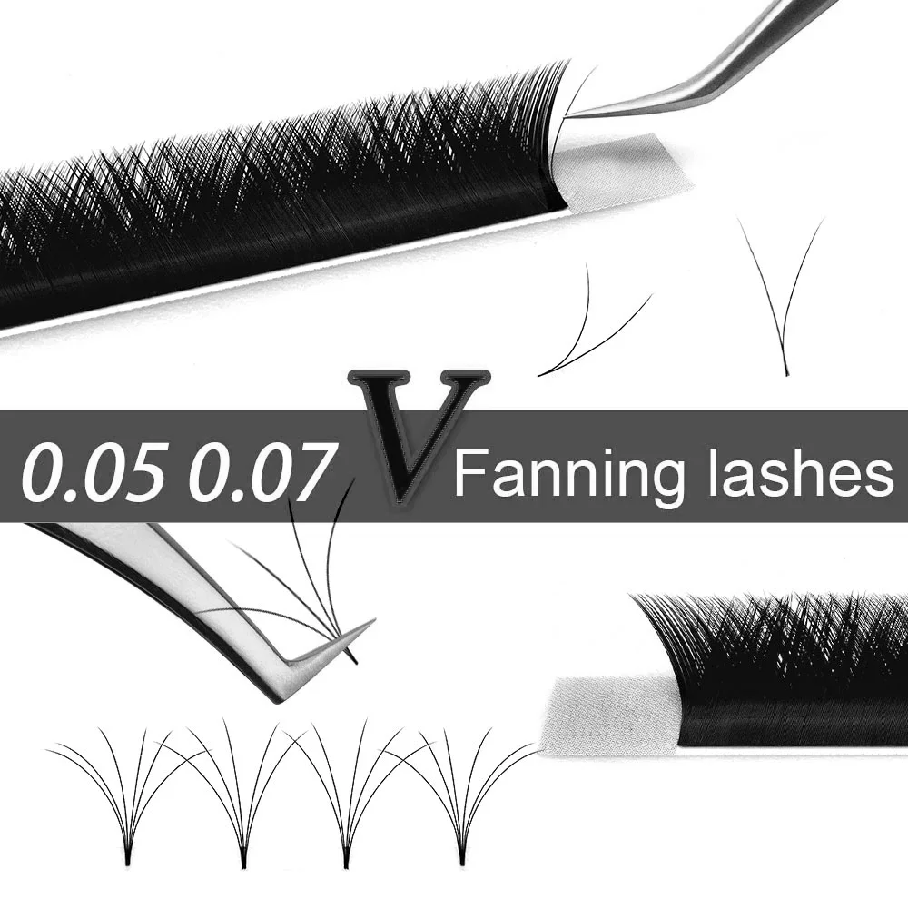 

V/W Premium Mink 0.15 C 8-12 Natural Individual Eyelash Trays Custom 8-12mm Lash Extentions Tray Synthetic Matte Lash Extentions