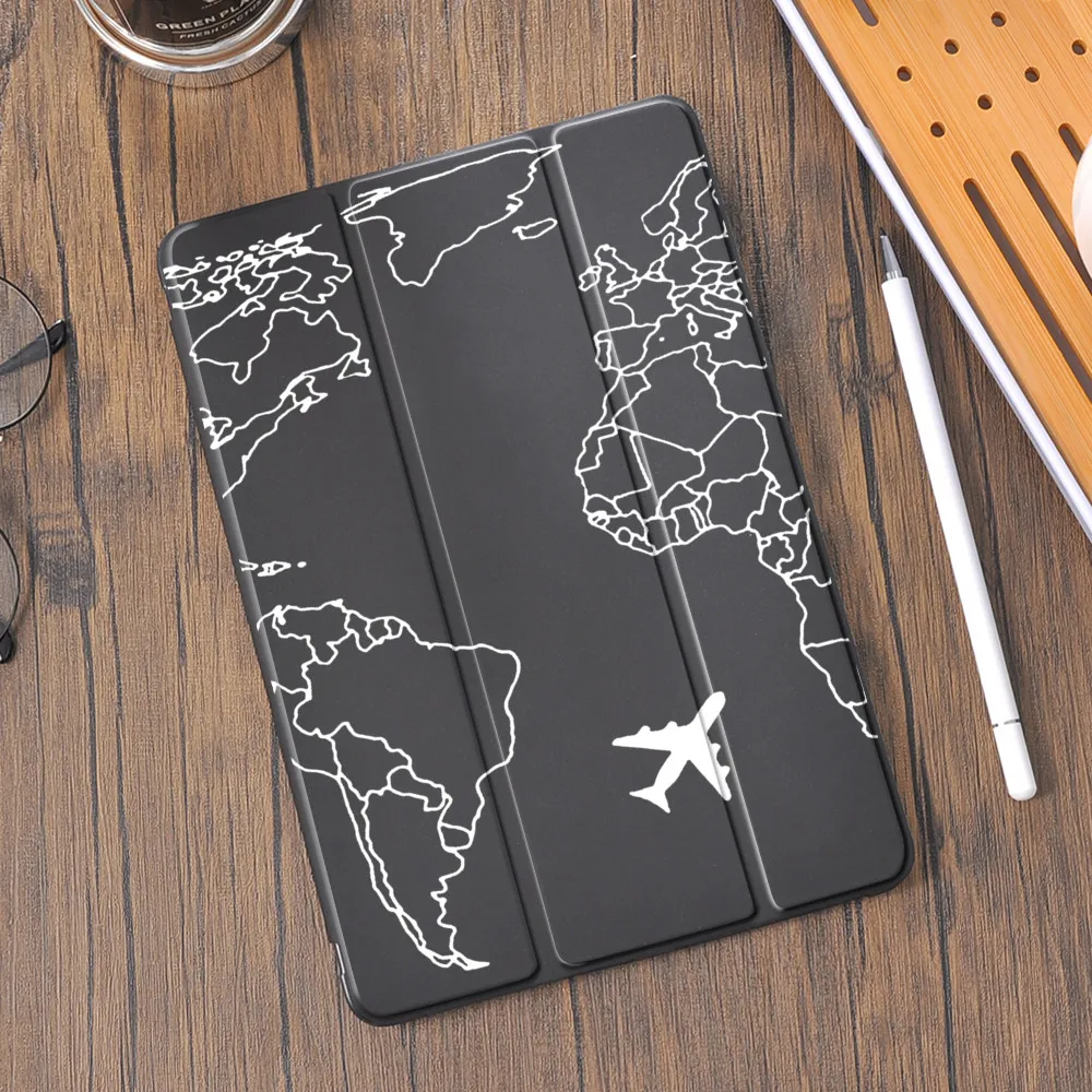 

World Travel for 10.2 8th 2020 iPad Air 4 Case With Pencil Holder 7th 12.9 Pro 11 2018 Mini 5 Cover Silicone 10.5 Pro Air 2 3