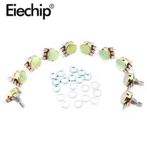 10 шт. WH148 линейный потенциометр 15 мм B1K B2K B5K B10K B20K B50K B100K B250K B500K B1M вал с гайками и шайбами 3pin