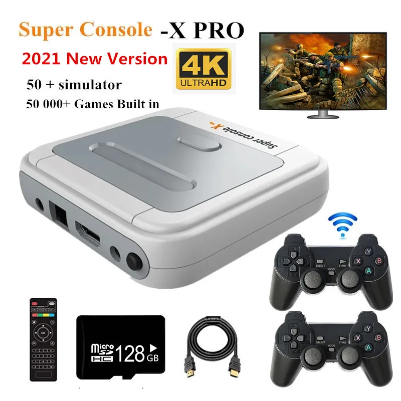 Игровая консоль X PRO HD 4K выход 800/50000 классических семейных игр в ретро стиле ТВ Два