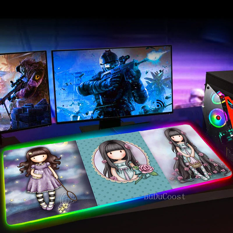 

RGB 90X30, коврик для мыши для сантолов, игровой коврик для мыши, коврик для мыши, коврик для клавиатуры, резиновый нескользящий коврик для рабоч...