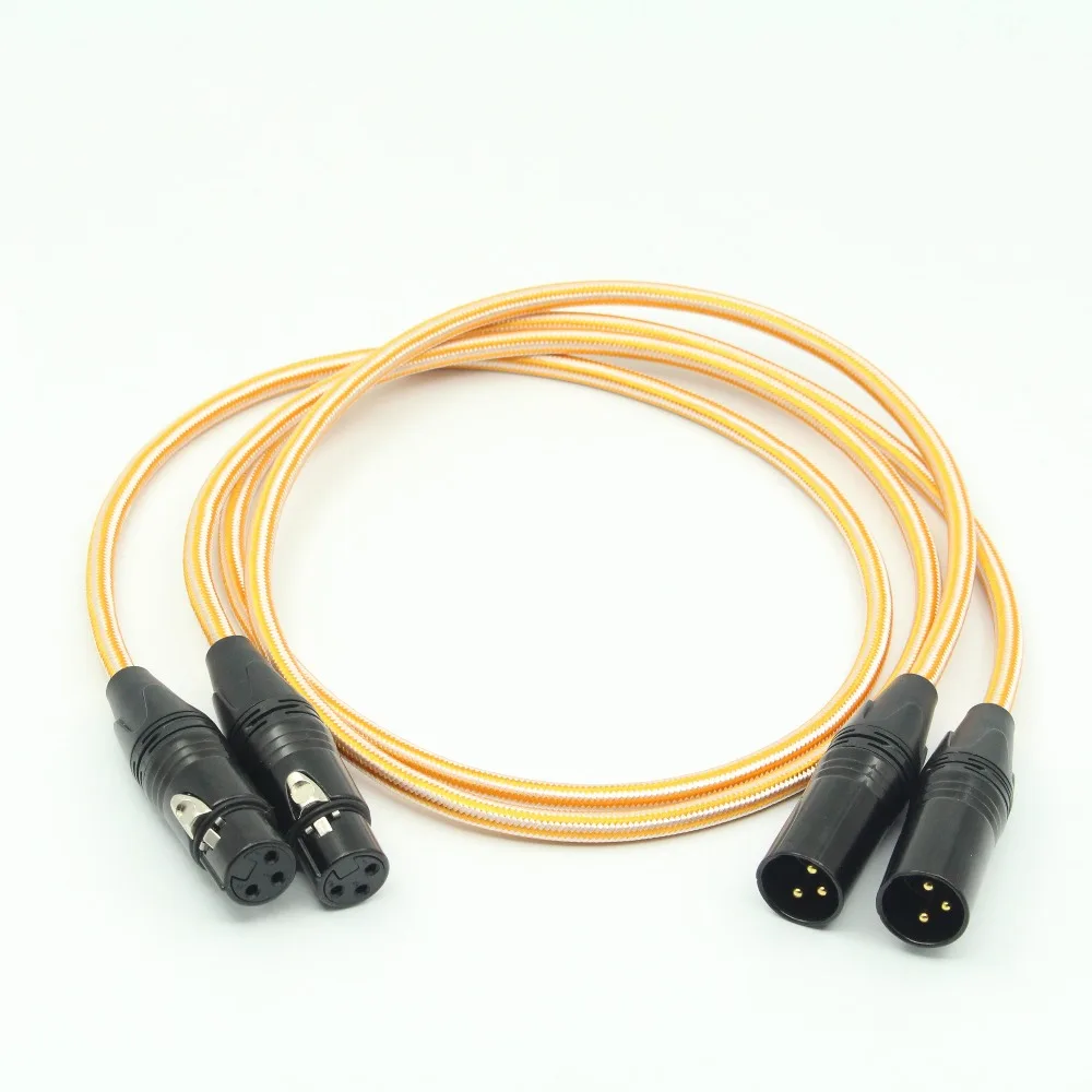 Одна пара с серебряным покрытием аудио кабель Hi Fi соединение XLR баланс